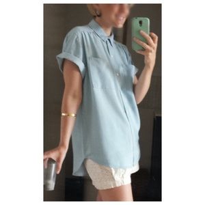 AYR Roll Sleeve Oversized Button Up Shirt